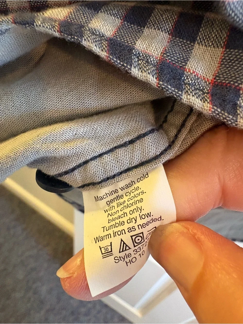 J. Crew Navy and White Gingham Button-Down Shirt